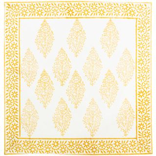 Yellow hand-block printed Napkin