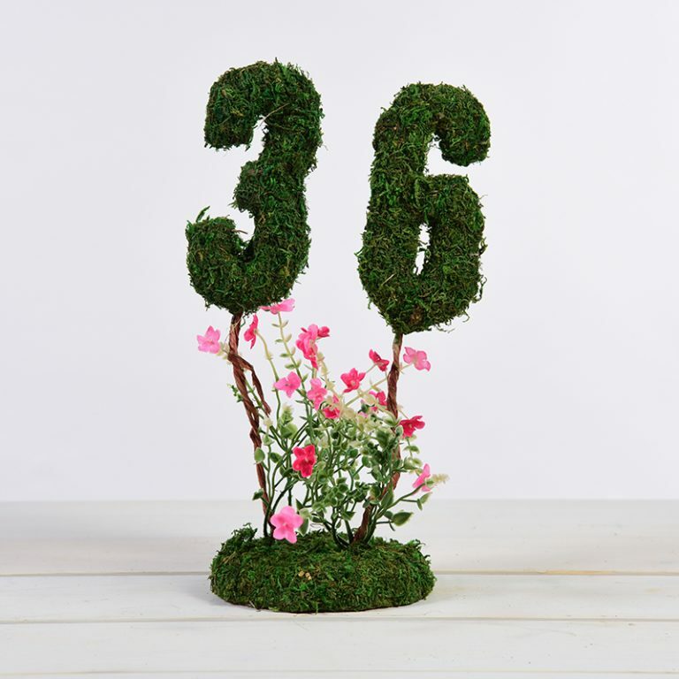 Mossy Table Numbers with Blossom