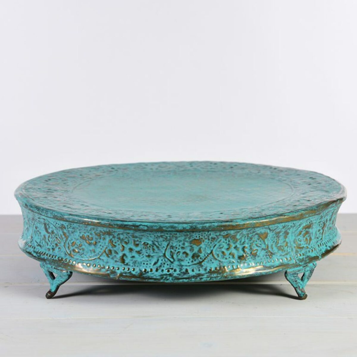 Ornate Verdigris Table Riser 30cm Dia