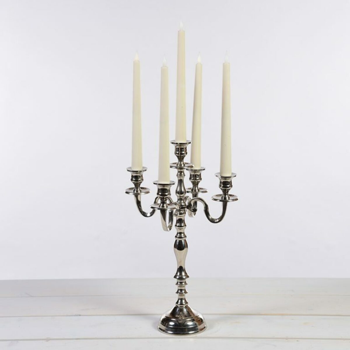 Silver Candelabra 5 Arm 30cm H