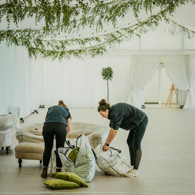 Beautiful marquee wedding set up at Royal Belfast Golf Club