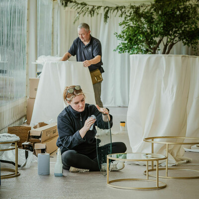 Beautiful marquee wedding set up at Royal Belfast Golf Club