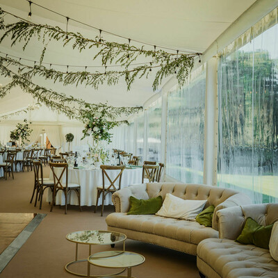 Beautiful marquee wedding set up at Royal Belfast Golf Club