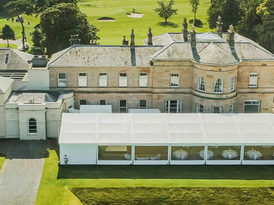 Beautiful marquee wedding set up at Royal Belfast Golf Club