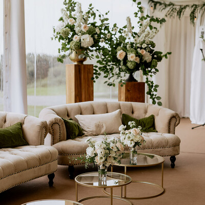 Beautiful marquee wedding set up at Royal Belfast Golf Club